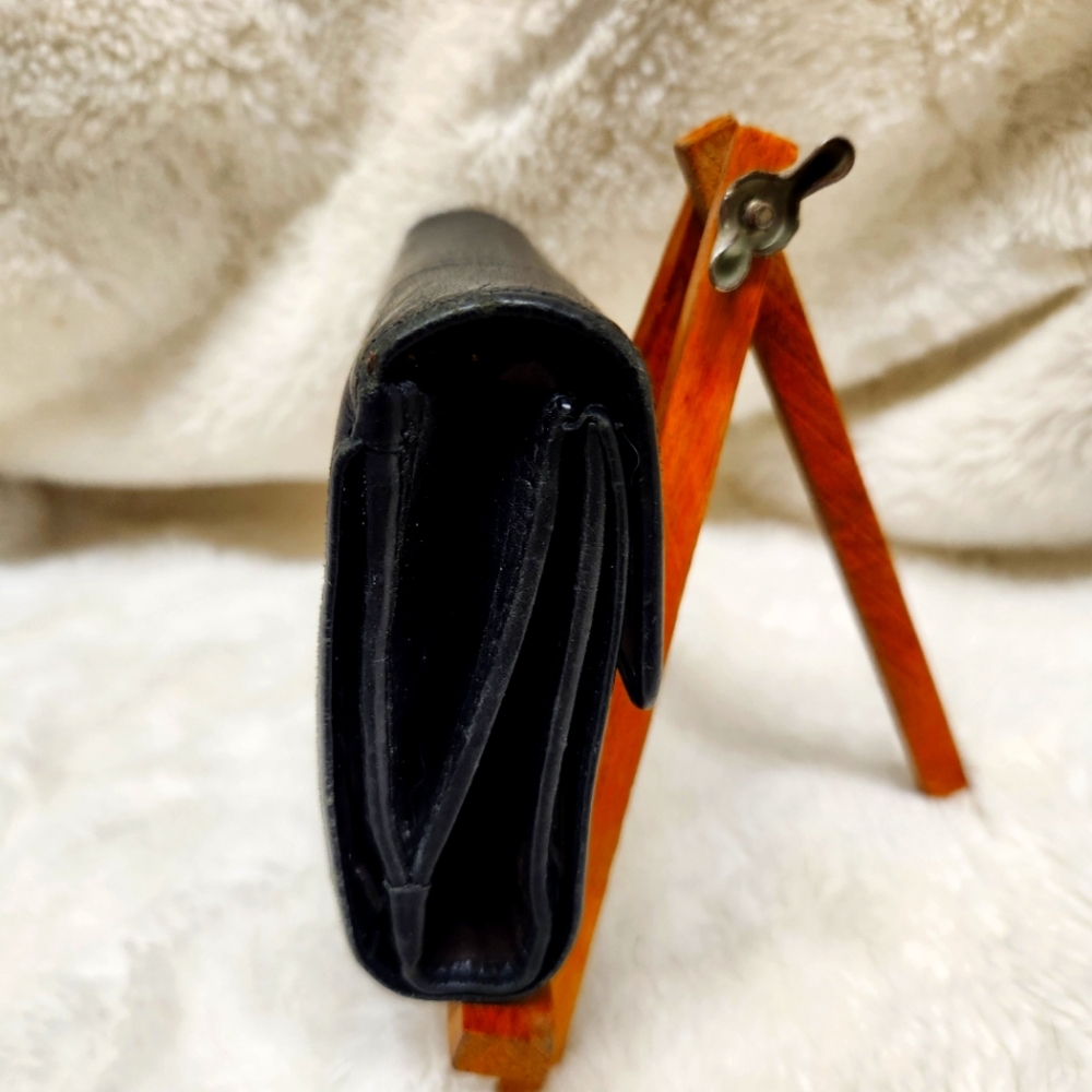 Vtg Black Coach Billfold - Picture 4 of 15